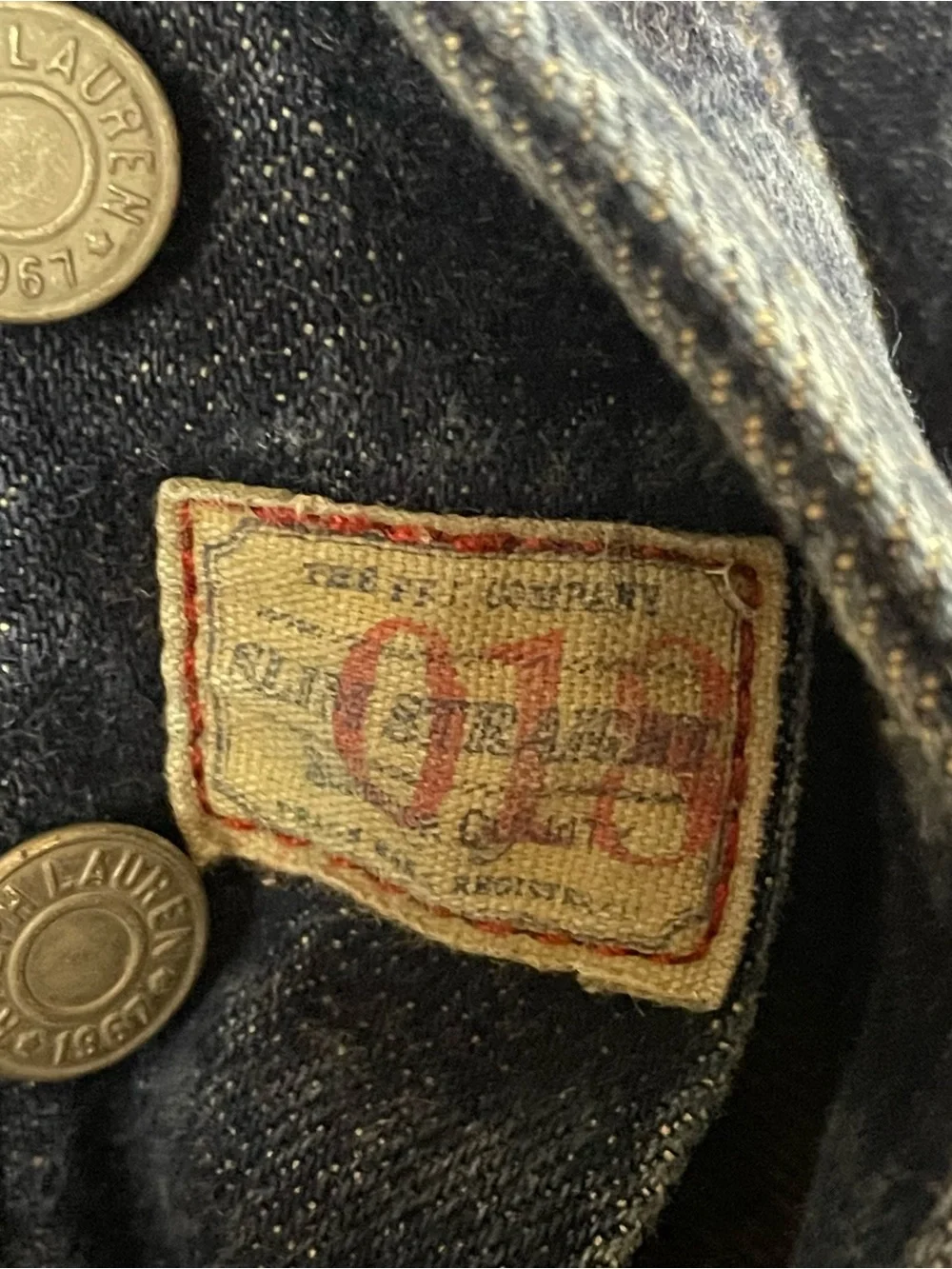 Polo Ralph Lauren Selvedge Jeans Mens 38 x 32 Slim Straight Dark Wash Denim 135